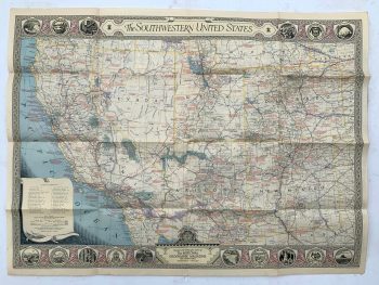 Vintage Map of The South Western USA - National Geographic- m67