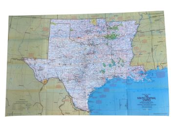 Large Vintage Map of The South Central USA  - National Geographic - m82