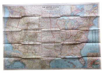 Large Vintage Map of The USA  - National Geographic - m81