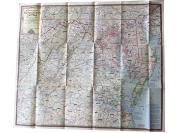 Vintage Map of Washington - USA Capital - National Geographic - m98