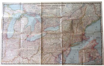 Vintage Map of The Northeastern USA - National Geographic - m101