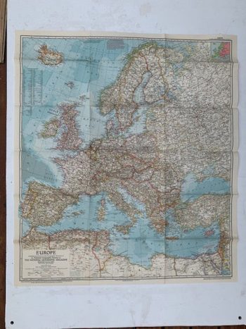 Vintage Map of Europe - National Geographic - m116