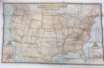 Large 1951 Vintage Map of The USA  - National Geographic - m129