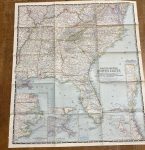Large Vintage Map of Southeastern USA - National Geographic - m133