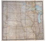 Vintage 1948 Map of The North Central USA - National Geographic - m142