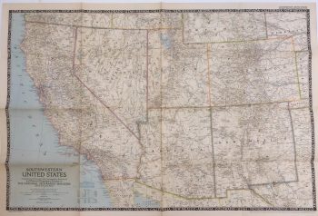Vintage Map of The Southwestern USA - National Geographic - m176