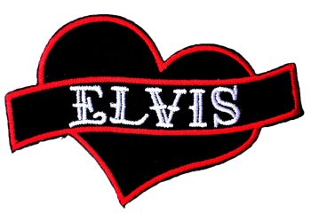 Elvis Embroidered Patch - Heart #2