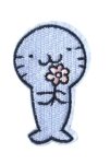 Cute Seal with Rose Embroidered Patch