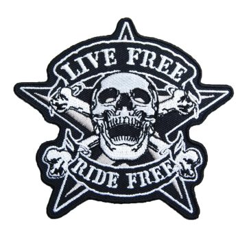 Live Free, Ride Free Biker Embroidered Patch #2
