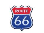 Embroidered Route 66 Patch - Red and Blue