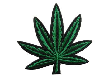 Weed Leaf Embroidered Patch