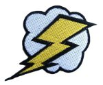 Storm Cloud Embroidered Patch - Lightning Bolt