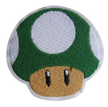 Super Mario Brothers Green Mushroom 1up Embroidered Patch