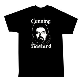 Blackadder Shirt - Cunning Bastard.  Available in sizes S, M, L, XL, 2XL, 3XL, 4