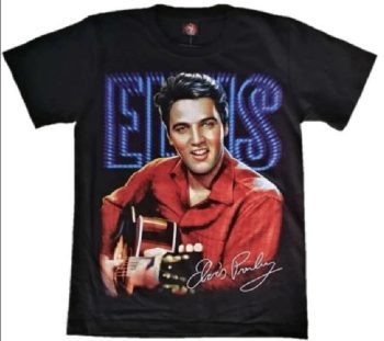 Elvis Shirt - Elvis With Guitar - available in  S, M, L, XL, XXL