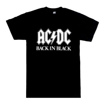 ACDC Shirt - 'Back In Black' - Sizes S, M, L, XL, 2XL, 3XL, 4XL, 5XL