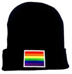 Rainbow Gay Pride Beanie with Embroidered Logo - LGBTQ Pride