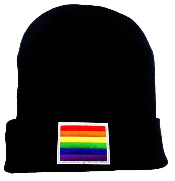 Rainbow Gay Pride Beanie with Embroidered Logo - LGBTQ Pride