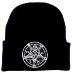 Satanic Pentagram Beanie with Embroidered Logo