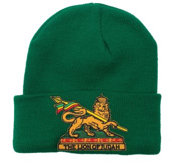 Lion Of Judah Rasta Reggae Beanie with Embroidered Logo