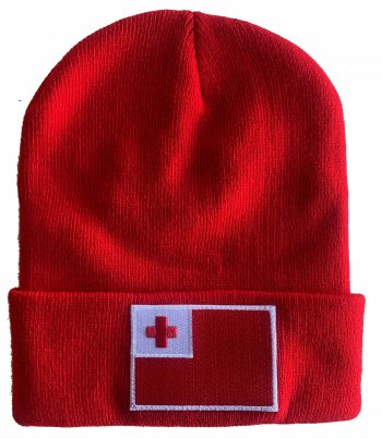 Tonga Flag Supporters Beanie with Embroidered Logo