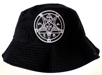 Satanic Pentagram Bucket Hat with Embroidered Logo
