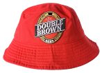 Double Brown Bucket Hat with Embroidered Logo