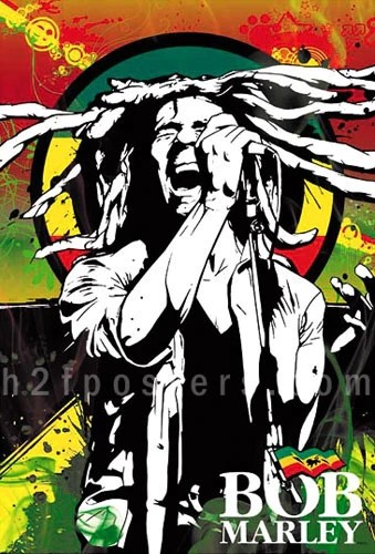 Bob Marley Poster - Rasta Colours - p6