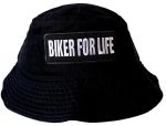Biker For Life Bucket Hat with Embroidered Logo