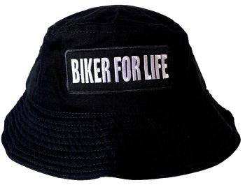 Biker For Life Bucket Hat with Embroidered Logo