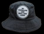 She/Hers/Her Pronoun Bucket Hat with Embroidered Logo