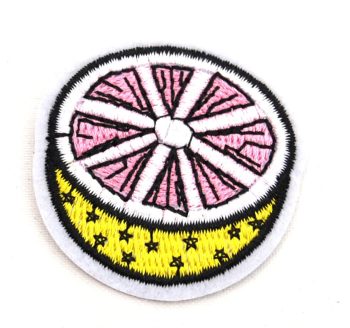Pink Grapefruit Embroidered Patch
