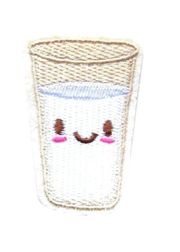 Glass of Milk Embroidered Patch