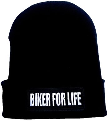 Biker For Life Beanie with Embroidered Logo