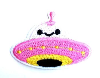 Pink UFO Embroidered Patch