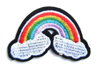 Rainbow with Clouds Embroidered Patch