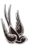 Embroidered Swallow Patch - Black & White