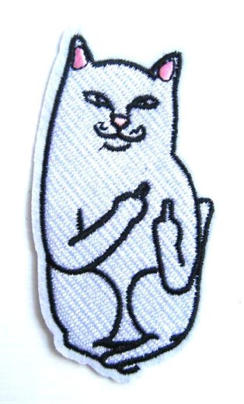 Middle Fingers Cat Embroidered Patch