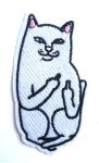 Middle Fingers Cat Embroidered Patch