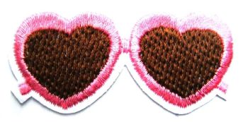 Heart Sunglasses Embroidered Patch